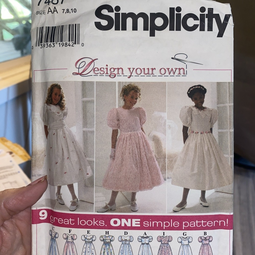 Simplicity 7487 Girls Dress Sewing Pattern Size 7-10 Design Your Own 9 Looks